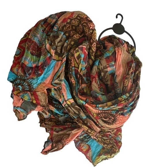 Aztec Colorful Oversized Huge Beach Scarf Wrap - Picture 3 of 7
